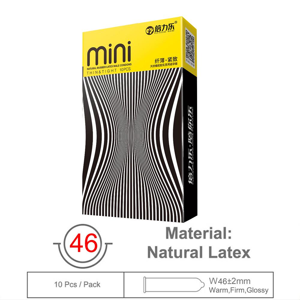 10ks 46mm malé latexové kondomy pro muže Ultra-malé tenké odolné kondomy Penis Cock Sleeve Intimní sexuální hračky