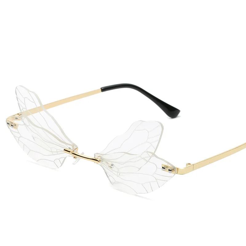 

New Fashion Women S Personalized Sunglasses Ultralight Dragonfly Wing Uv400 Goggles Retro Trend Outdoor Party Sunglasses as picture