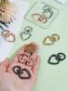 8Pcs 4 Colors Alloy Swivel Clasps, Swivel Snap Hook, Heart, Mixed Color, 44.5x26.5x5.5mm, Hole: 14x6.5mm, 2pcs/color