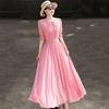 Lanseer French Romantic Pleated Dress
