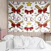 Baseball Print Tapestry, Backdrop, Easy Setup, Ideal for Bedroom, Office & Living Room, with Aesthetic Wall Hanging Decor.