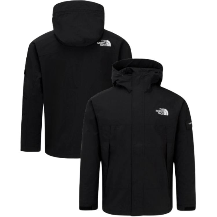 The North Face Logo Zip-Up Long Sleeve Hooded Loose Jacket Unisex jackets Black NJ3BR00A