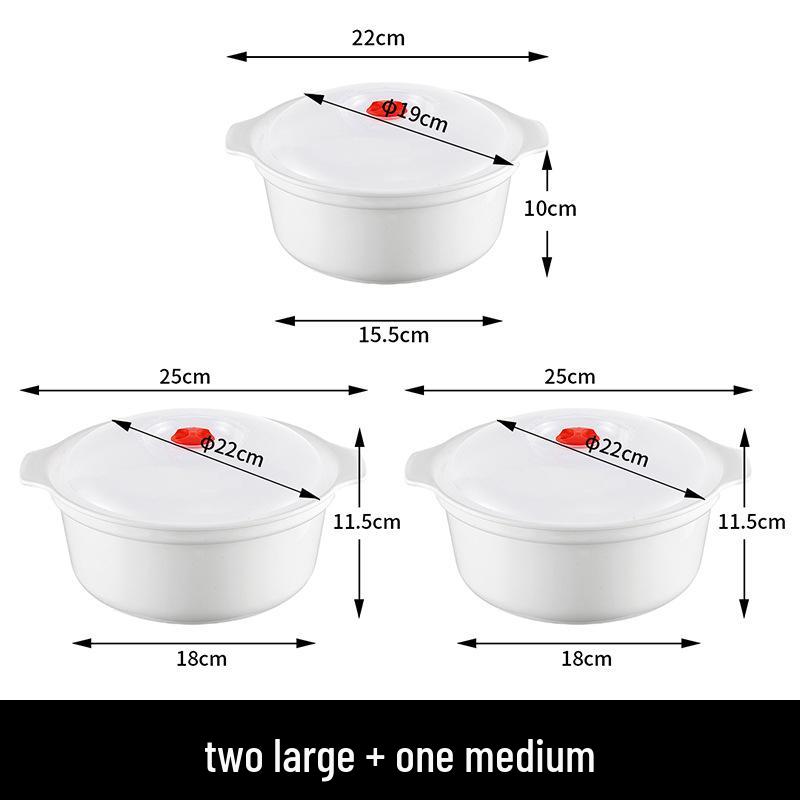 Round High-Temperature Resistant Microwave Lunch Bowl with Lid