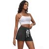Women’s Shorts Rayon Solid Color Half Pants Sporty Yogo Bottoms High Waist with Drawstring Casual Wear