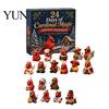 Holiday Countdown Gift Red Bird Christmas Advent Calendar, 24 Unique Miniature Collectible Doll Ornaments Figurines, Tree Hanging for Gifts
