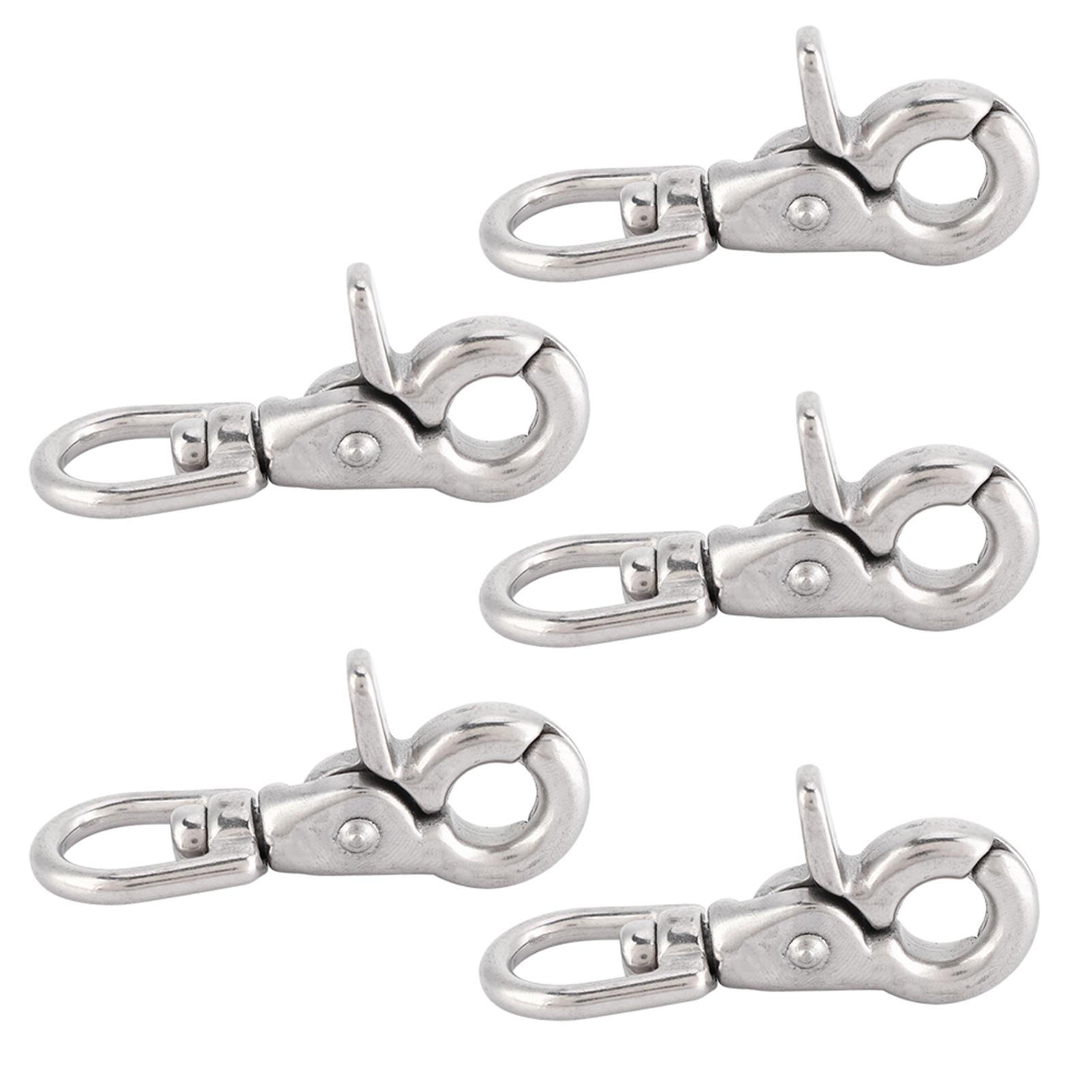 

5Pcs Durable Stainless Steel Trigger Swivel Snap Hook Clasp Houseboat Accessories