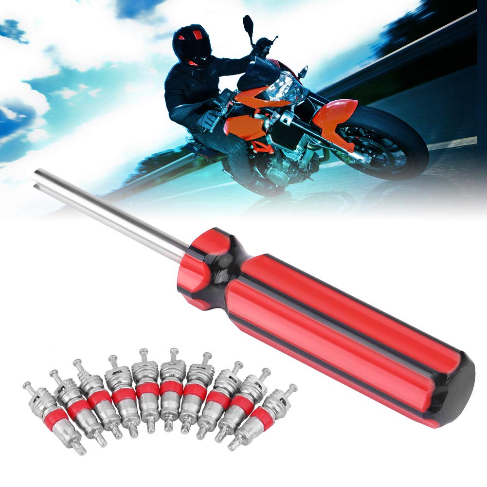 10pcs Tire Repair Tool Set Bug Critter Driver Tire Valve Core Single Head Valve