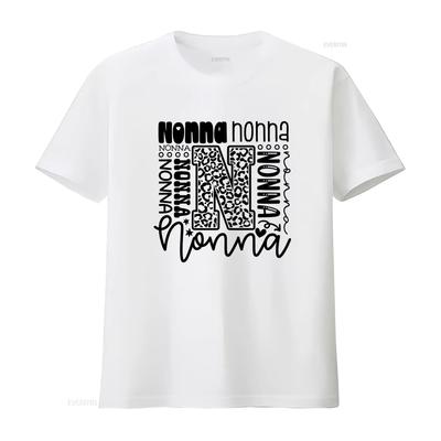 Nonna Grandma T Shirt Funny Trendy Leopard Print For Mothers Day From Grandkids Vintage Washed Streetwear Designer Clothes