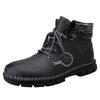 High Top Boots Mens Leather Shoes Fashion Outdoor Ankle Boots for Men Lace Up Comfortable Male Boots Non Slip Flat Boot Botas