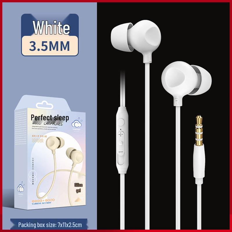 Type-C Noise-Cancelling In-Ear Sleep Headphones with Mic, 3.5MM Silicone Soundproof Design for Side Sleepers