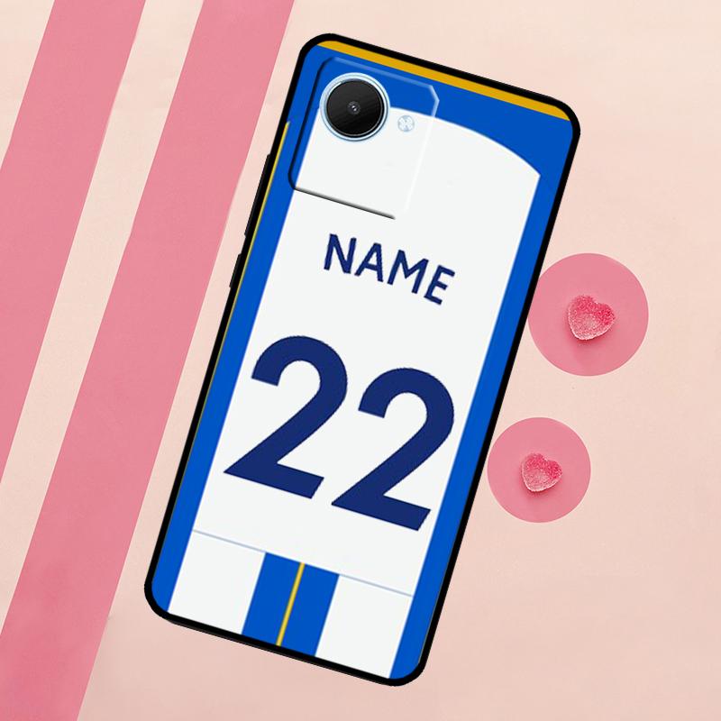 Custom Football Number Name Case For Realme C33 C55 C30 C31 C35 C53 C11 C15 C25s C21Y GT Neo 5 3T 2T 9 10 11 Pro Plus