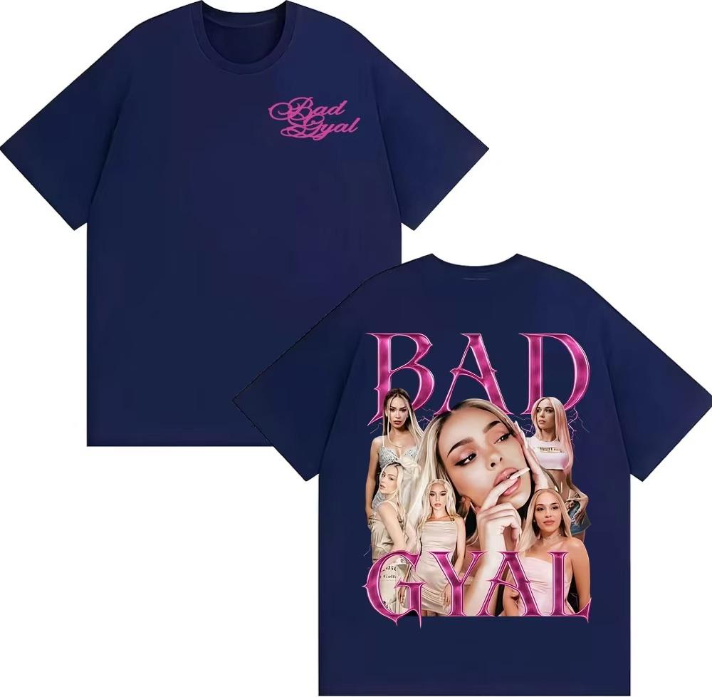 Singer Bad Gyal Vintage 90s Graphic T Shirt Men Women Harajuku Aesthetic Trend Tshirts Casual Loose Cotton Short Sleeve T Shirt