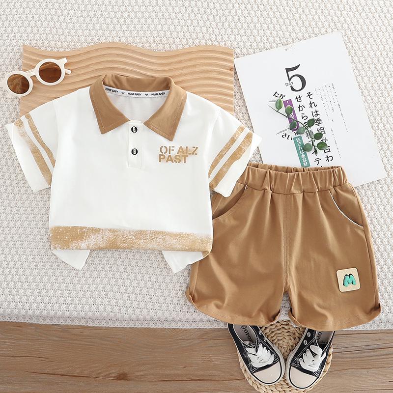 

Летний комплект поло и шорт для мальчиков 2025 - Модный двухпредметный наряд с коротким рукавом 80cm