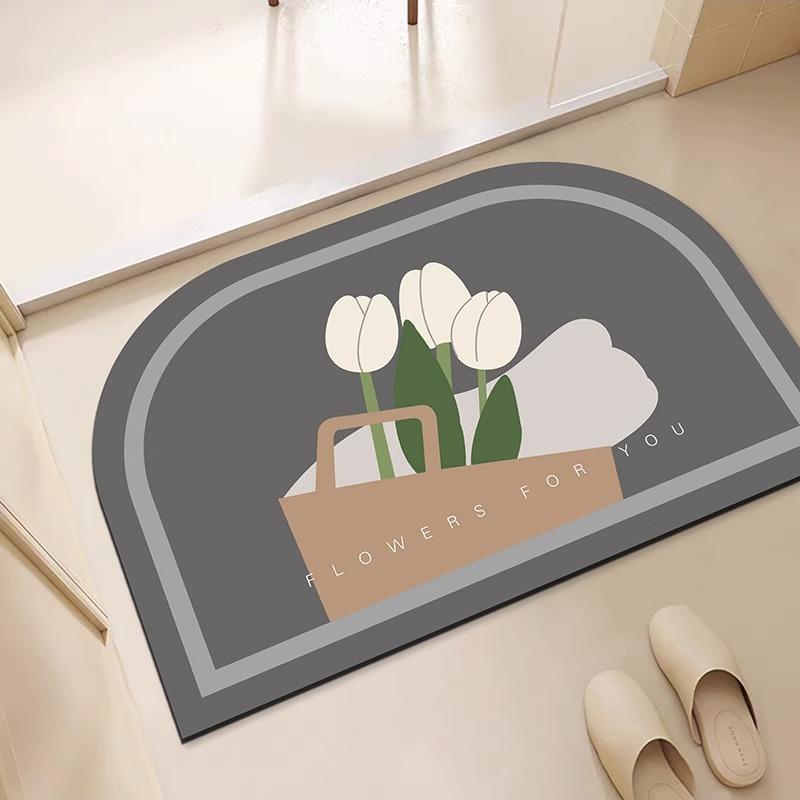 Diatom Mud Soft Floor Mat Bathroom Quick Drying Toilet Door Mat Absorbent Non-slip Toilet Toilet Rug