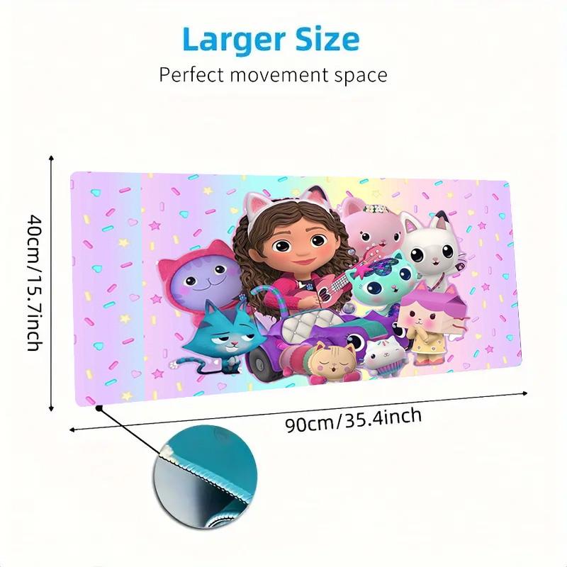 Gabby Dollhouse Color Mouse Pad Large Gaming Table Cushion Non-slip Laptop Tablet Big Mousepad XXL Mat Mini PC Playmat With Lock edge