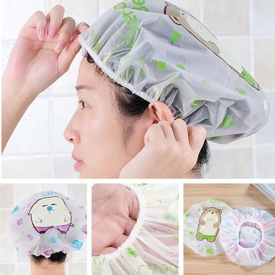 Reusable Shower Cap Waterproof Oilproof Hat Cute Head Hair Cover
