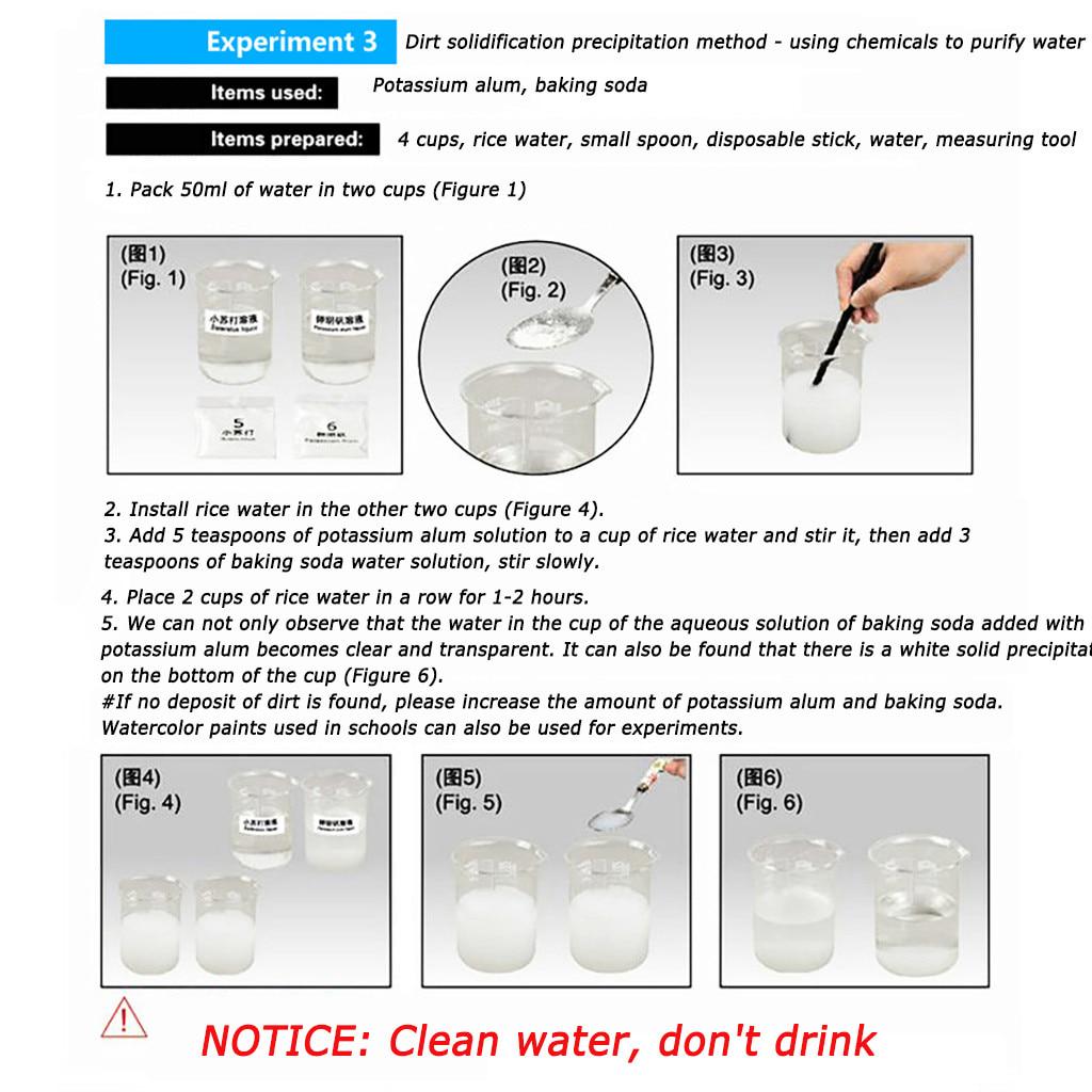 Kit scientifique de bricolage pour l'eau propre, jouets éducatifs, expérience scientifique, technologie, jouets scientifiques amusants