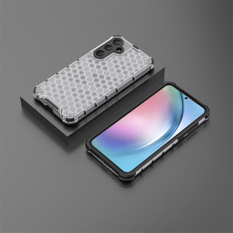 For Samsung Galaxy A55 5G Case Samsung Galaxy A05S A05 A15 A25 A35 A55 5G Cover Honeycomb Shockproof TPU Armor PC Phone Case