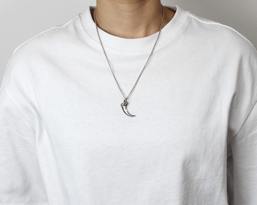 Wolf Fang Pendant, Sterling Silver 925, Native American Style