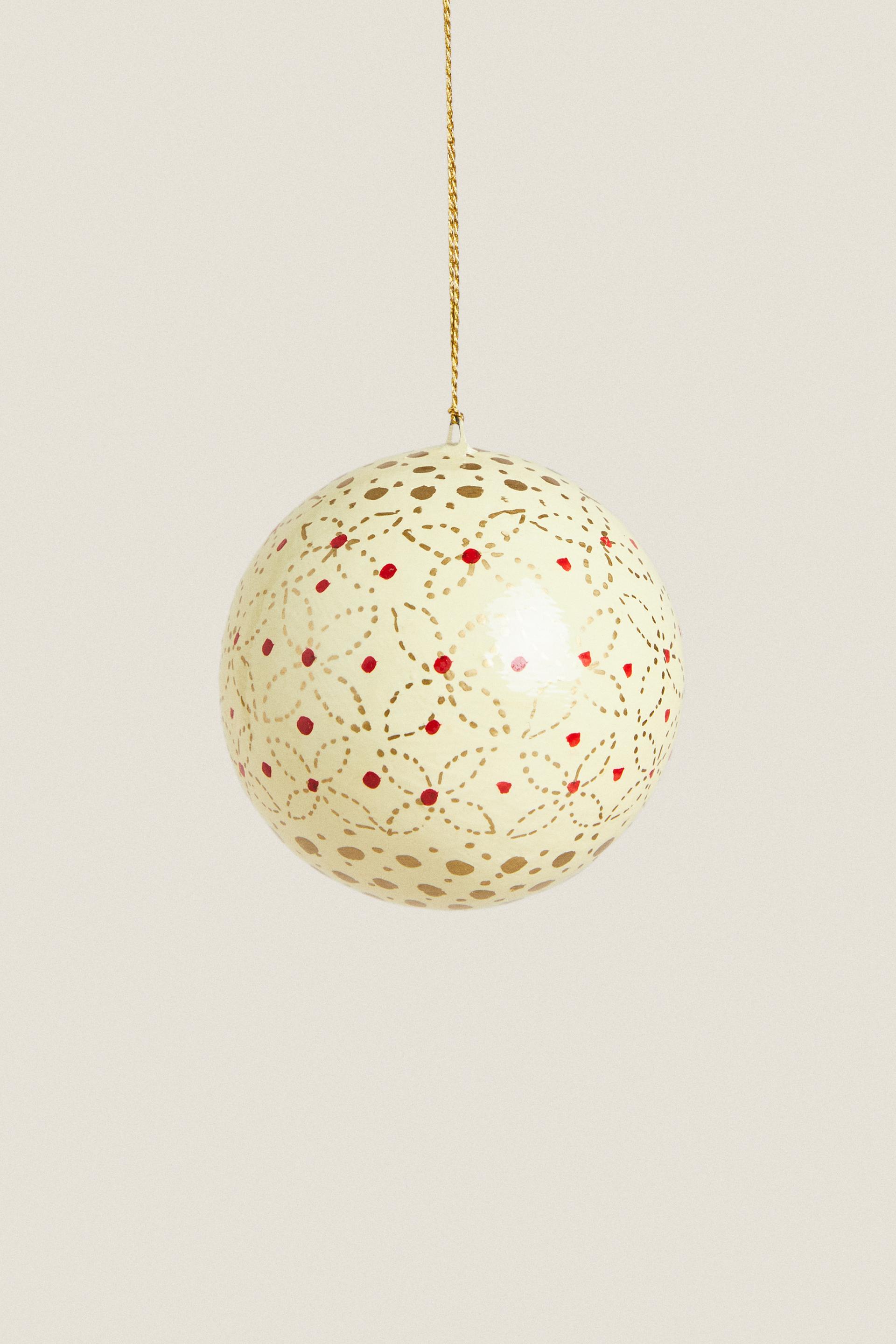 

PAINTED CHRISTMAS PAPER BAUBLE DECORATION