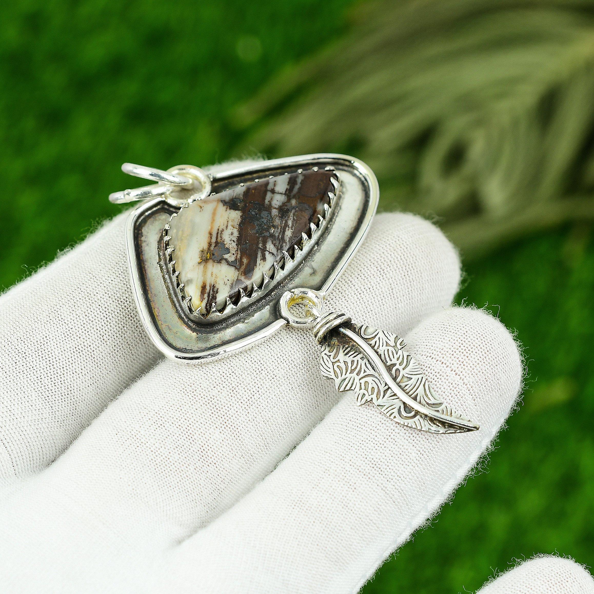 

Подвеска из натурального кокосового яшмового драгоценного камня коричневого цвета из стерлингового серебра 925 пробы, индийские украшения