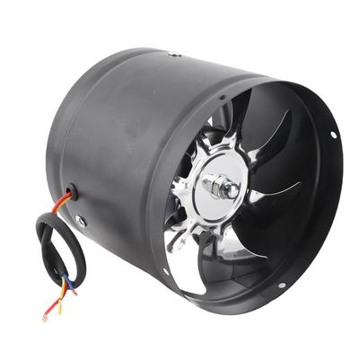 Potrubní ventilátor Výkonné větrání Kov Vysokorychlostní Motor s měděným vinutím Kulatý Odtahový ventilátor do Koupelny Kuchyně Suterénu Černý