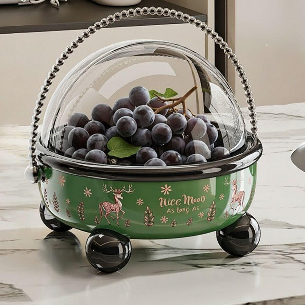 Flip Cover Table Fruit Tray High Feet Snack Tray Kitchen Tableware Fruit Bowl  Living Room