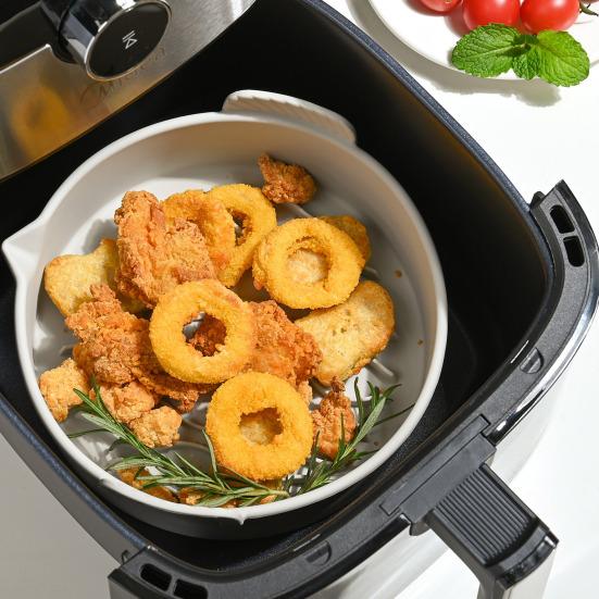 Air Fryer Silicone Baking Pan Reusable Non Stick Silicone Liner for Meats Vegetables Desserts Easy Cleanup Air Fryer