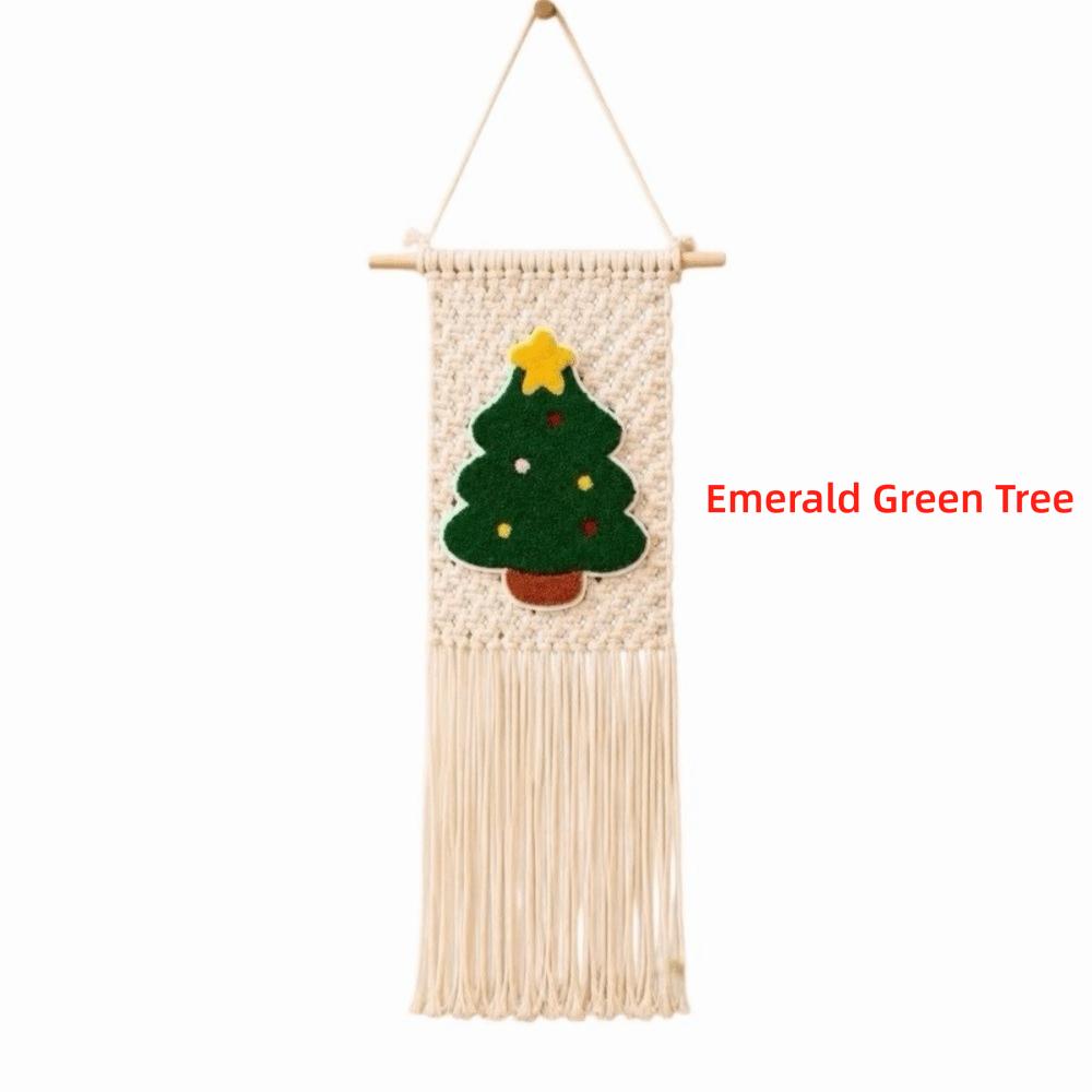 25x60cm Christmas Tapestry Tassel Fringe Holiday Wall Decoration Woven Wall Decor