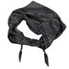 Triangular Scarf Belt Sash with Black and White Geometric Stripe Pattern, Direct-Knot Closure, Waistband Girdle for Flexible Waist Styling