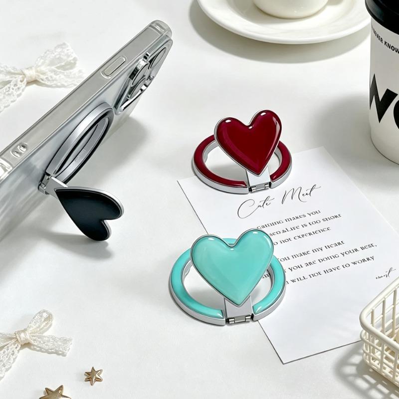 Macaron Ins Style Heart Shape Magnetic Foldable Metal Universal Magsafe Phone Stand
