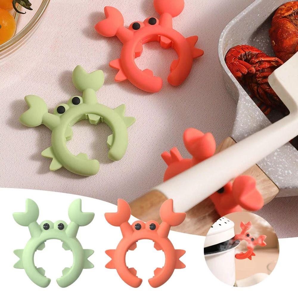 4 Stück Überlaufschutz Kleiner Krabben Spatelhalter Verbrühschutz Schaufelablage Herdplatte