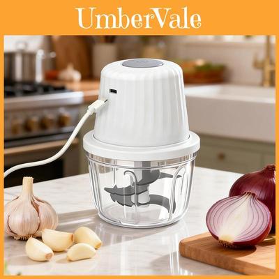 Electric Garlic Crusher With Usb Rechargeable Compact Mini Food Processor For Home Cooking
