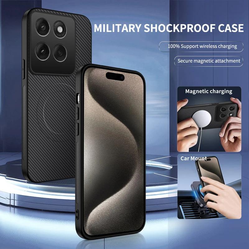 Anti-Drop Carbon Fiber Silicone Soft Phone Case For Motorola MOTO Edge 60 Fusion Pro 60S Magnetic Wireless Charging Cover Cases