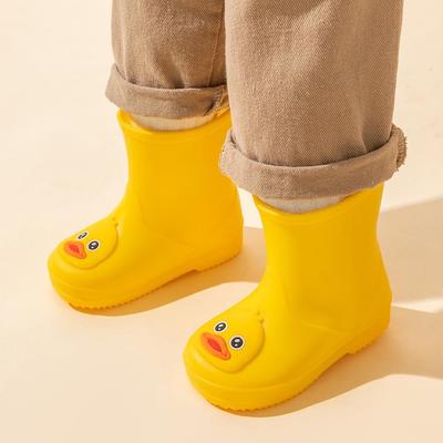 Stivali da Pioggia Impermeabili con Paperella Cartone Animato per Bambini Piccoli, Antiscivolo, Età 1-7.