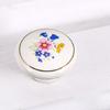 8Pcs European Style Ceramics Cabinet Knob Single Round Pulls Orchids Motifs Door Knob And Handles For Dresser Drawer Wardrobe