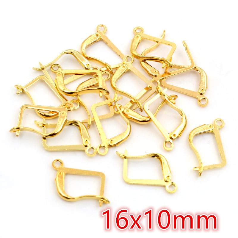 17*11mm 50pcs High Quality 5 Colors Plated Brass French Earring Hooks Wire Settings Base Settings Whole Sale
