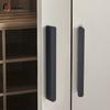 Contemporary and Contracted T Long Handle Clothes Cabinet Drawer Cabinet Golden Black Zinc Alloy Strip Door Handle Round Head