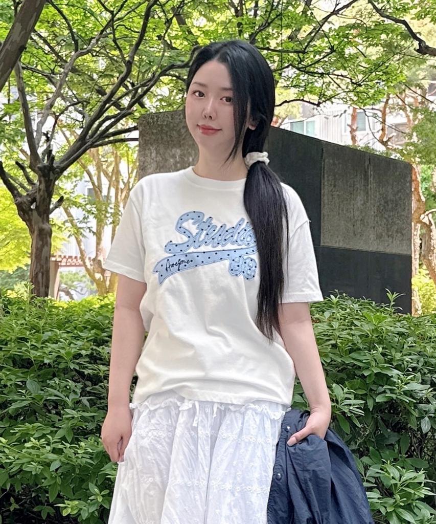 AWESOME STUDIO Studio Denim Patch Short Sleeve T-Shirt