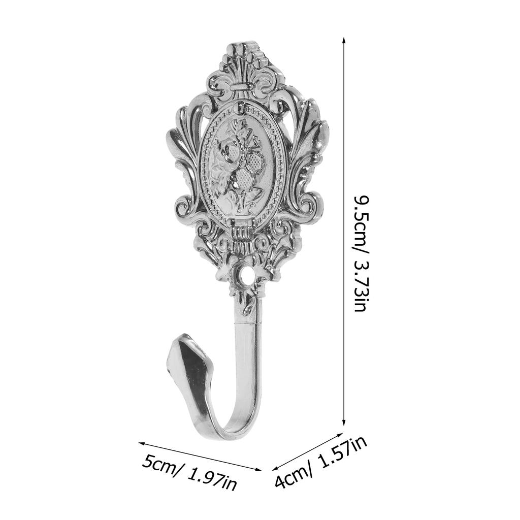 2Pcs Zinc Alloy Curtain Holdback Vintage Bronze Rose Carve Design Wall Hooks for Curtains Drapery Tieback Decor 95x5cm