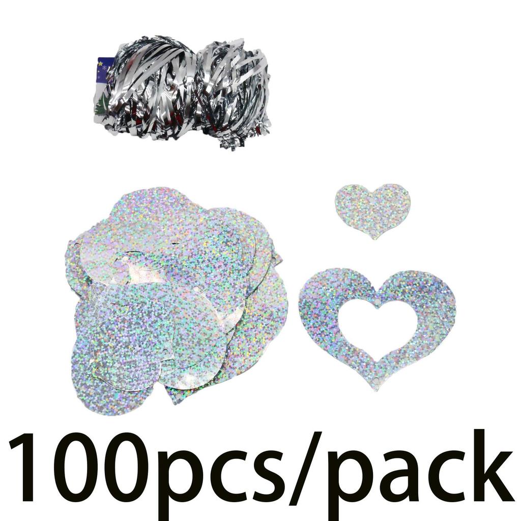 (100Pieces/pack)Valentine's Day Romantic Heart-Shaped Sequin Pendant Suitable for Wedding Family Decoration Room