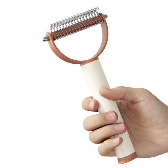 Pet Detangling Comb, Dual-Sided Dematting Tool, Safe Pet Undercoat Rake, Deshedding Tool with Sticky Pet Hair Remover for Cats Dogs Grooming Furniture
