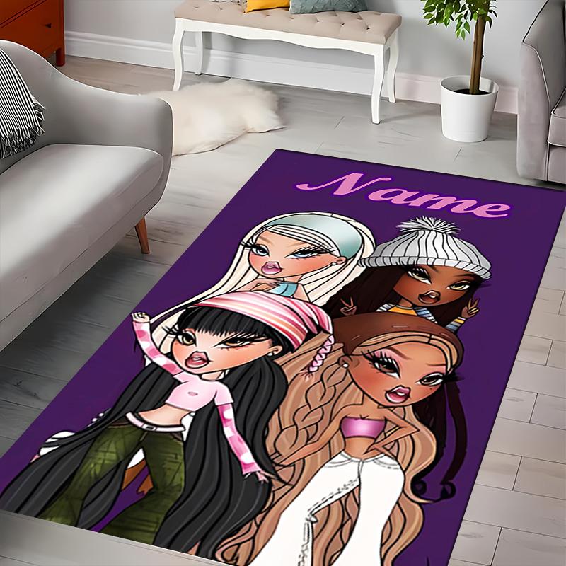 Custom Personalization Bratz Area Rug - Perfect For Kitchen, Bathroom,Laundry Room Decor Large Size Available,Gift All Seasons