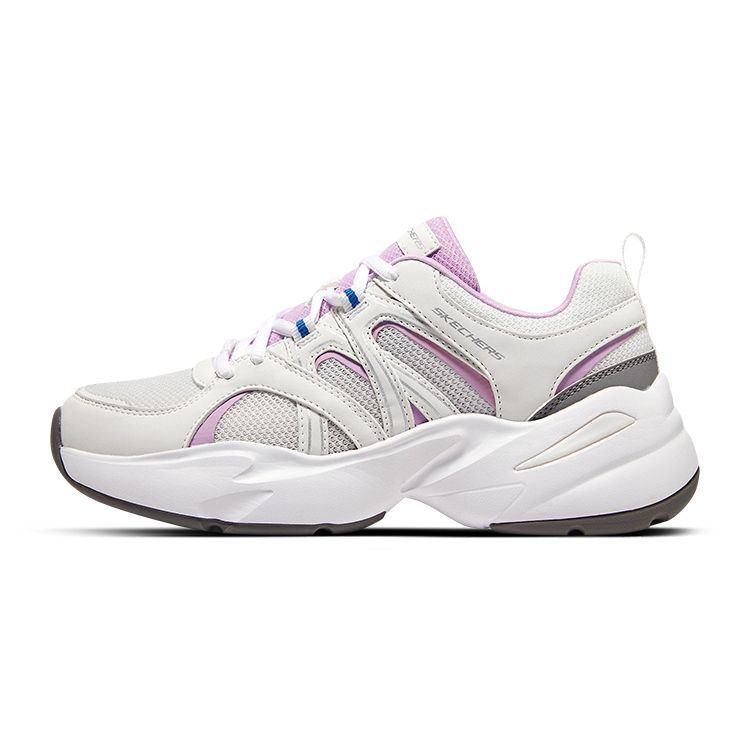 Skechers DLites 1.0 Sport Comfort Low-Top Dad Shoes Women sneaker White Pink 8730078-WHT 39