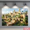 Large Decorative Tapestry Wall Hanging 180x280cm Middle Eastern Architecture Ancient Ruins Moroccan Style Bohemian Decor Islamic
