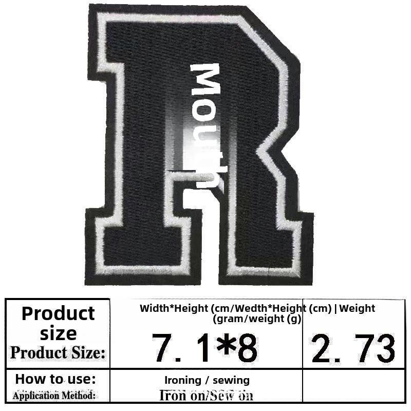 Embroidered Alphabet & Number Jersey Patch Armband Badge