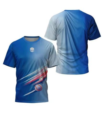 Skull Quick Dry Urban Padel T-Shirt High Quality Non-Woven Tennis Training T-Shirt Clothing New Summer Men's