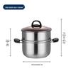 Yibo Dele 26cm Stainless Steel Double-Layer Steamer Pot