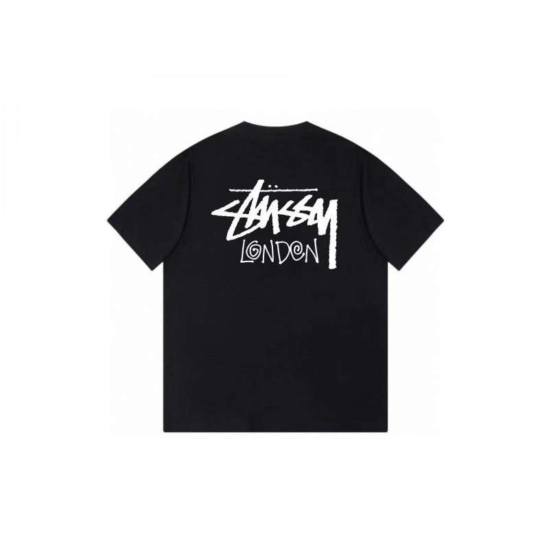 Stussy Short Sleeve T-Shirt Teens Loose Fit 270g Cotton Round Neck Casual Wear