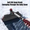 2 In 1 Extendable Ice Scraper Multifunctional Windshield Snow Remover Ergonomic Handle Snow Brush Defrost Broom Car Accessories